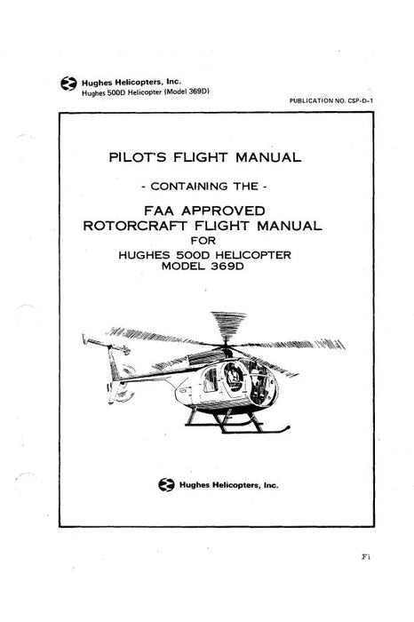 Hughes Helicopters 500D Model 369D Pilot's Flight Manual (CSP-D-1)
