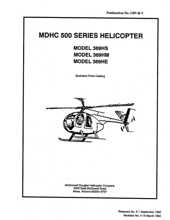 Hughes Helicopters Models 369 HS,HM,HE 1980 Illustrated Parts Catalog (CSP-H-7)