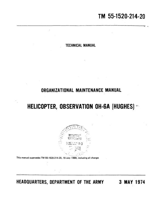 Hughes Helicopters OH-6A 1969 Organizational Maintenance Manual (55-1520-214-20)