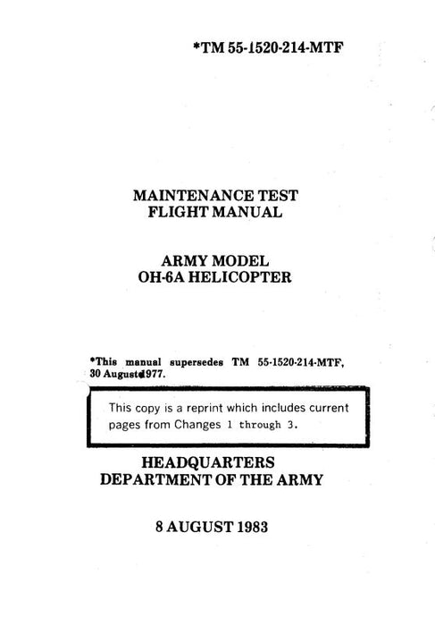 Hughes Helicopters OH-6A Helicopter 1983 Maintenance Test Flight Manual (55-1520-214-MTF)