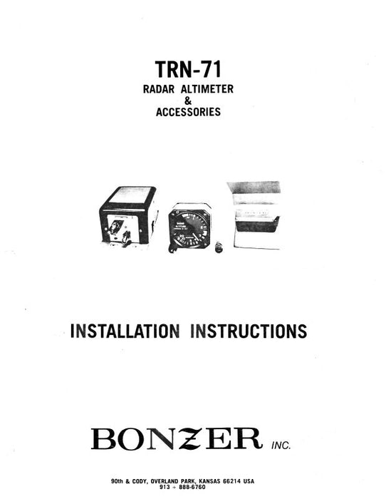 Bonzer Inc TRN-71 Radar Altimeter & Acc. Installation (TRN71)