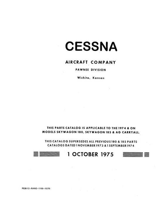 Cessna Avionic Install 180,185,207 Maintenance-Parts Manual (D4549-13)