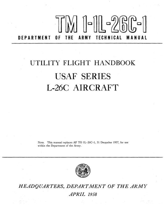 Aero Commander L-26C USAF Series 1958 Utility Flight Manual (1-1L-26C-1)