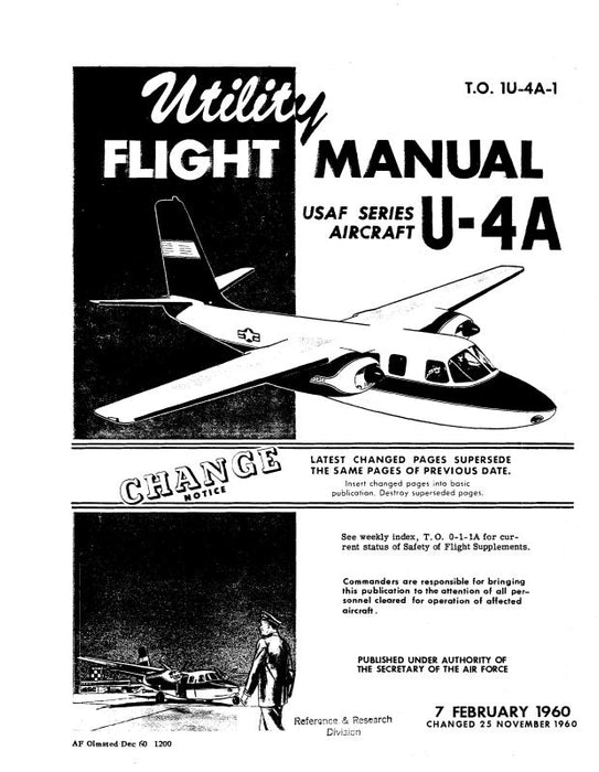 Aero Commander U-4A USAF Series 1960 Utility Flight Manual (1U-4A-1)