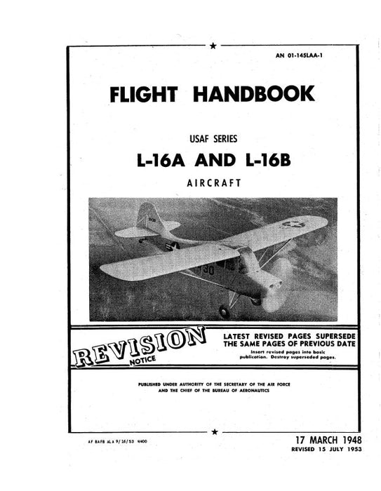 Aeronca L-16A & L-16B 1948 Flight Handbook (01-145LAA-1)