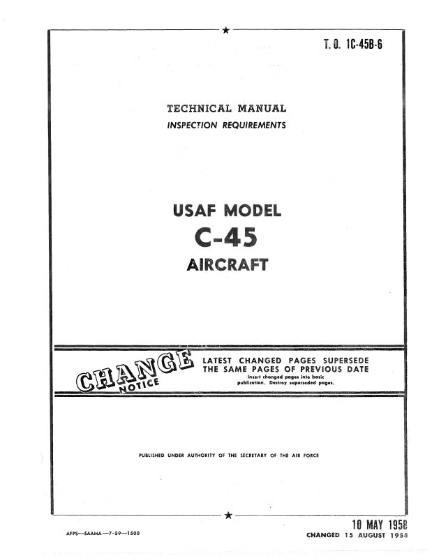 Beech C-45 Inspection Requirements (1C-45B-6) — Essco Aircraft