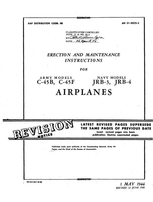Beech C-45B,F & JRB-3,4 Maintenance Manual (01-90CD-2)