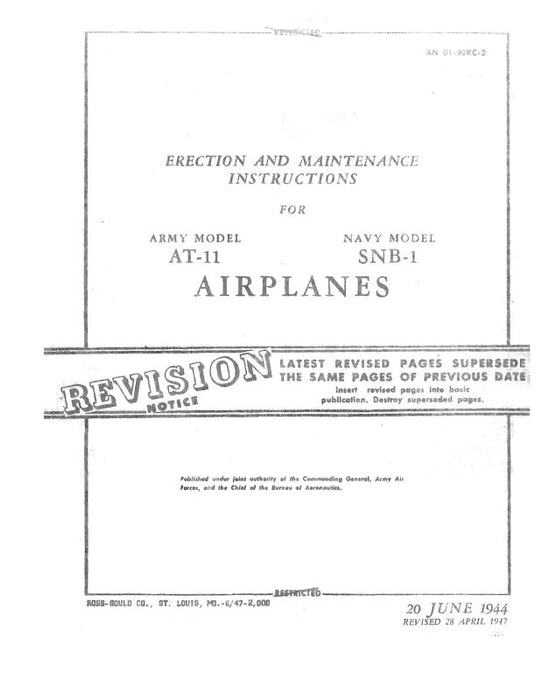 Beech AT-11 & SNB-1 Series Erection & Maintenance (01-90KC-2)