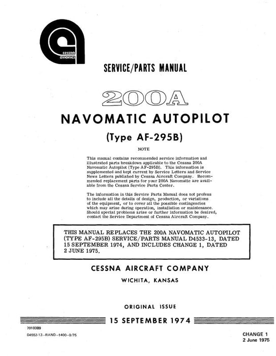 Cessna 200A Navomatic AF-295B Installation (D4553-13-IN)