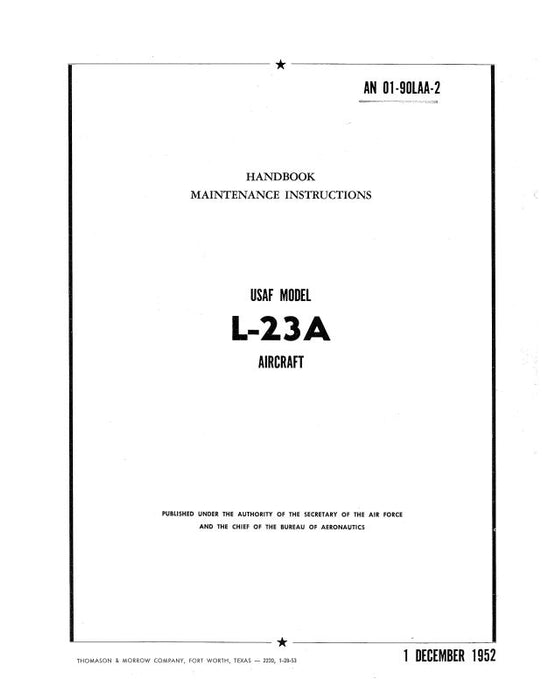 Beech L-23A Series Maintenance Manual (01-90LAA-2)