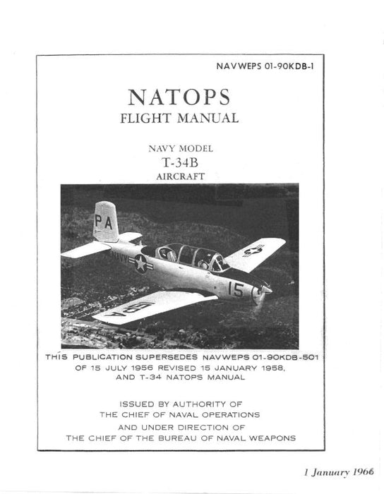 Beech T-34B Flight Manual (01-90KDB-501)