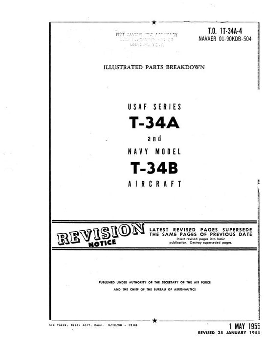 Beech T-34 A & B Series Parts Catalog (IT-34A-4)