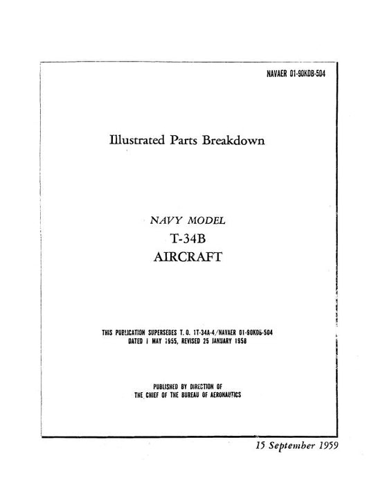 Beech T-34B Illustrated Parts Breakdown (01-90KDB-504)