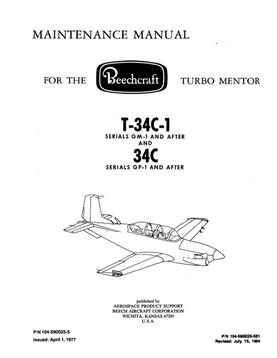 Beech T-34C-1 Maintenance Manual (104-590025-5)