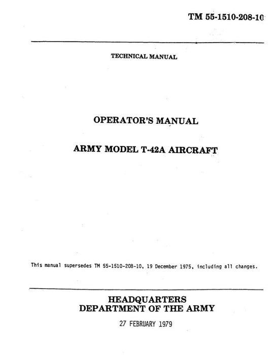 Beech T-42A Army Model Operator's Manual (55-1510-208-10)