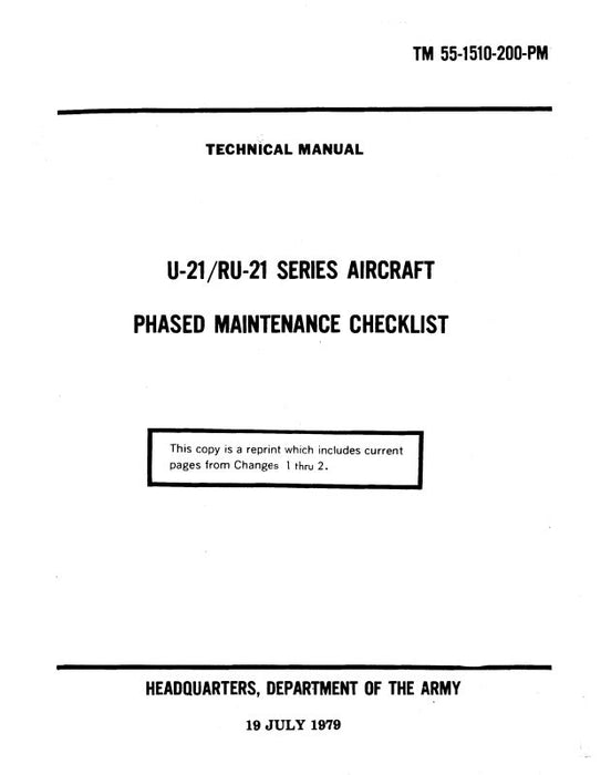 Beech U-21 & RU-21 Series Phased Maintenance Pilot's Checklist (55-1510-200-PM)