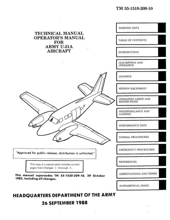 Beech U-21A Series Operator's Manual (55-1510-209-10)