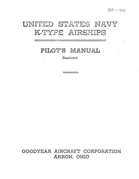 Blimps K-Type Airships Pilot's Manual (BIKTYPE-POM-C)