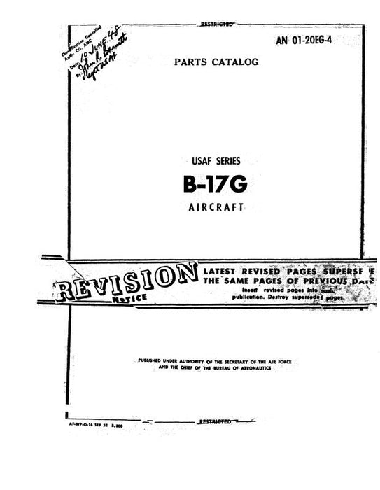 Boeing B-17G 1948 Parts Catalog (01-20EG-4)