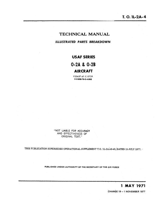 Cessna 0-2A & 0-2B 1971 Illustrated Parts Manual (TO1L-2A-4)