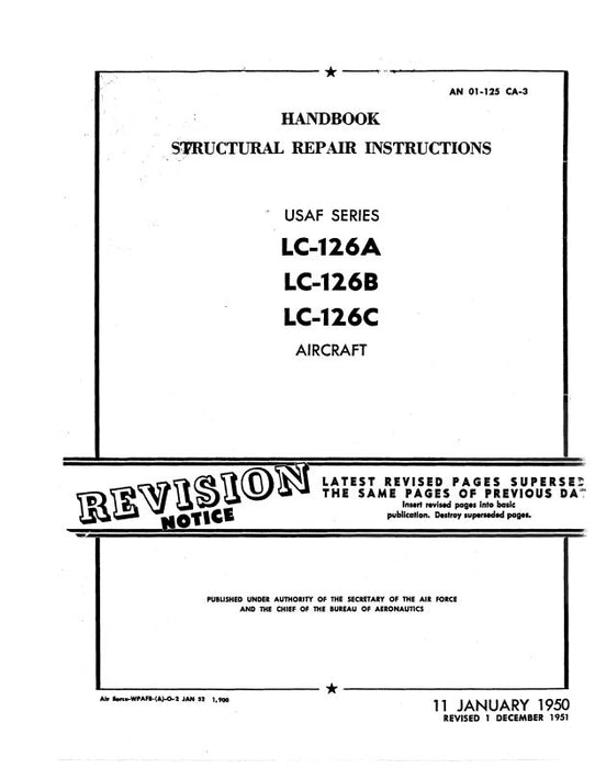 Cessna LC-126A,B,C Structural 1950 Structural Repair Instructions (AN-01-125-CA-3)