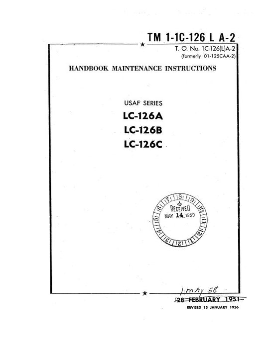 Cessna LC-126A,B,C 1951 Maintenance (TO-1C-126(L)A-2)