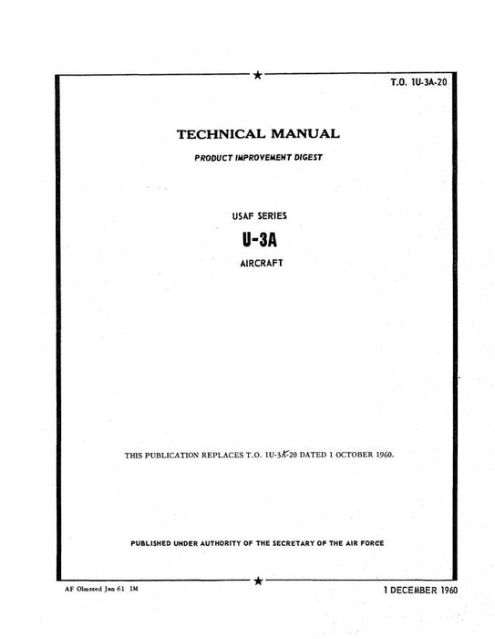 Cessna U-3A Series Technical Manual-Product Improvement (1U-3A-20)