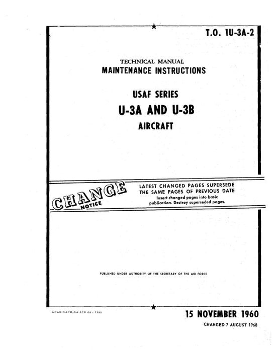 Cessna U-3A & U-3B USAF Series 1971 Maintenance Instructions (1U-3A-2)