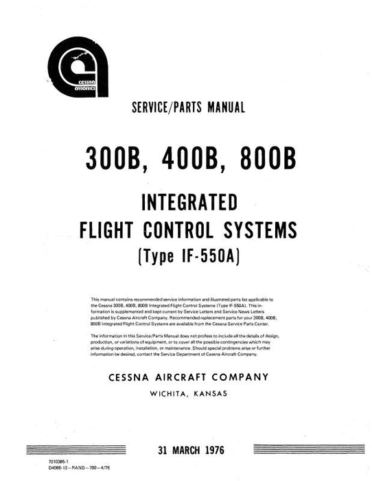 Cessna 300B,400B,800B Integrated Flight Service Parts (D4566-13)