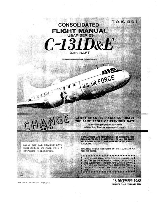 Consolidated C-131D&E 1968 Flight Manual (1C-131D-1)