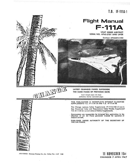 Consolidated F-111A 1966 Flight Manual (1F-111A-1)