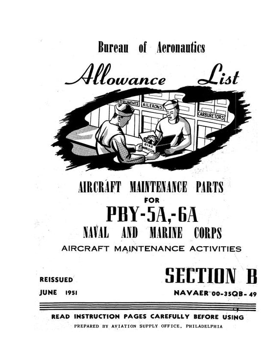 Consolidated Maint. Parts for PBY-5A,-6A Maintenance Manual (00-35QB-49)