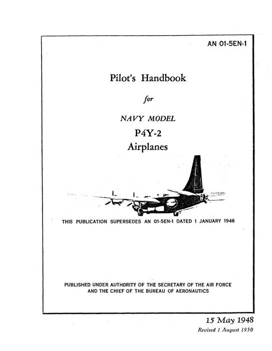 Consolidated P4Y-2 Navy 1948 Pilot's Handbook (01-5EN-1)