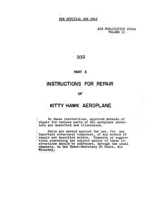 Curtiss-Wright P-40 Series Structural Repair Handbook (CWP40-SR-C)