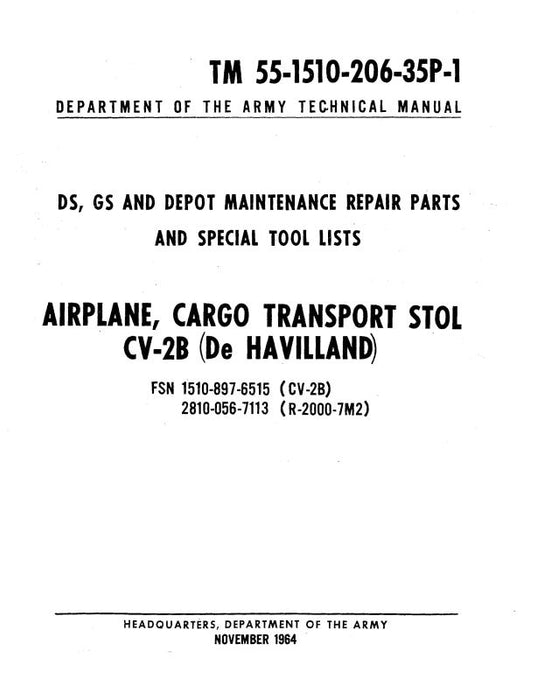 DeHavilland CV-2B 1964 Maintenance Repair Parts & Special Tools List (5-1510-206-35P-)