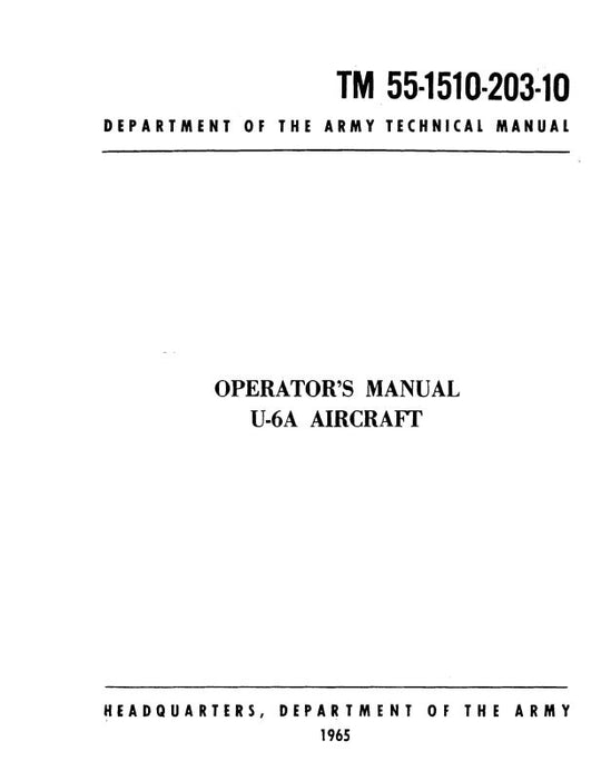 DeHavilland U-6A Beaver 1965 Operator's Manual (55-1510-203-10)