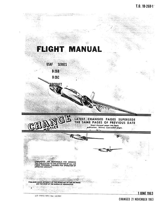 Douglas B-26B,B-26C 1963 Flight Manual (1B-26B-1)