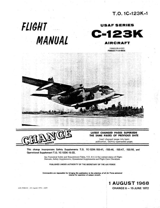 Fairchild C-123K 1968 Flight Manual (1C-123K-1)