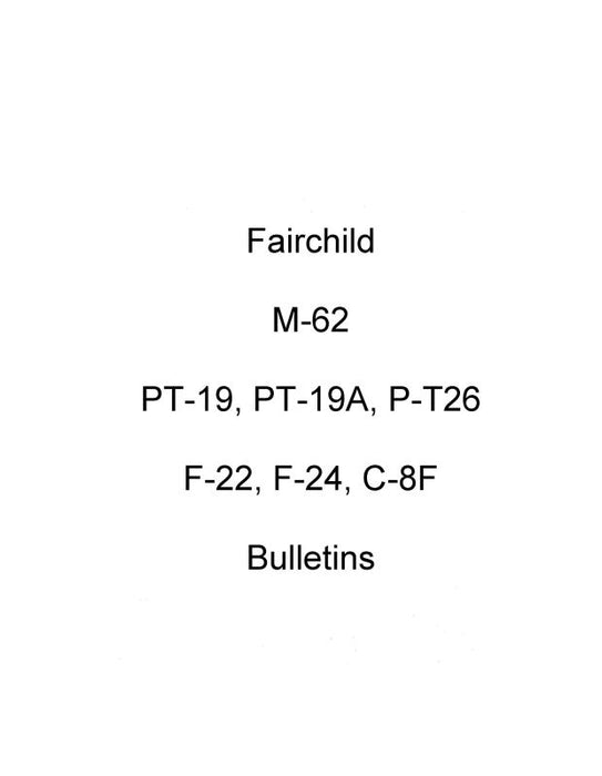 Fairchild M-62 Series Service Letters & Bulletins (FCM62-SLB)