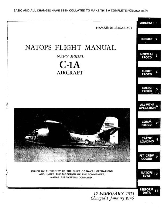 Grumman C-1A 1971 Flight Manual (01-85SAB-501)