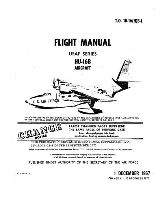 Grumman HU-16B Albatross 1967 Flight Manual (1U-16(H)B-1)