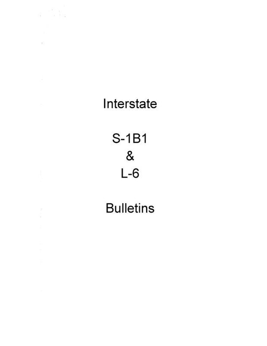 Interstate L-6 S1B1 Bulletins Service Bulletins (INL6-SLB-C)