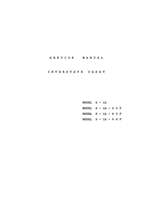 Interstate S-1A,S-1A-65F,85F,90F Maintenance Manual (INS1A-M-C)