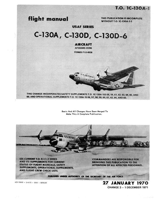 Lockheed C-130A, C-130D, C-130D-6 Flight Manual (1C-130A-1)
