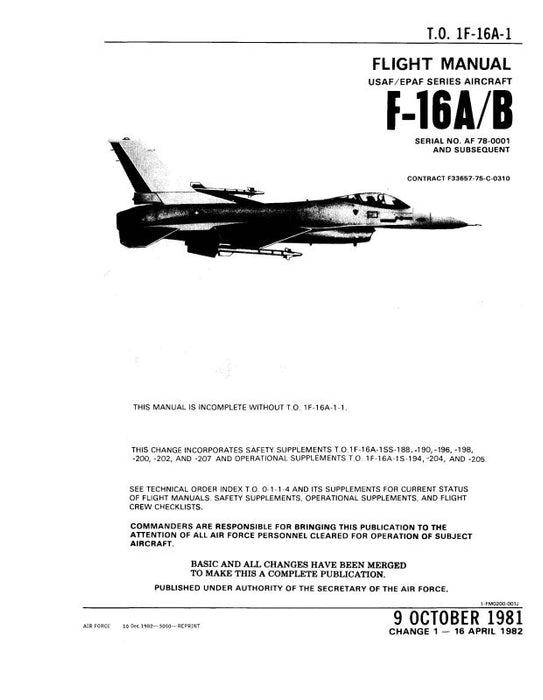 Lockheed F-16A-B 1981 Flight Manual (1F-16A-1)