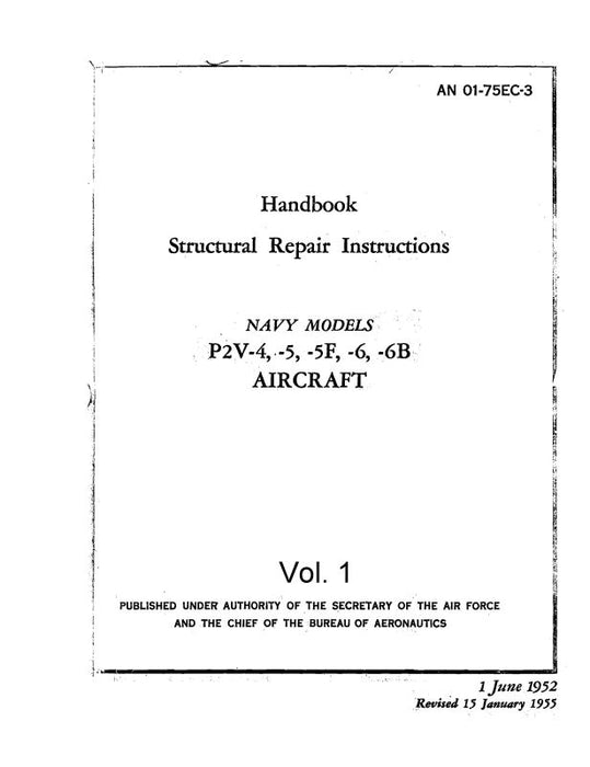 Lockheed P2V-4,-5,-6 1952 Structural Repair Handbook (01-75EC-3)