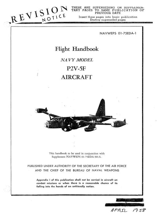 Lockheed P2V-5F Navy 1958 Flight Handbook (01-75EDA-1)