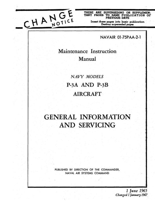 Lockheed P-3A & P-3B 1965 Maintenance Instruction Manual (01-75PAA-2-1)