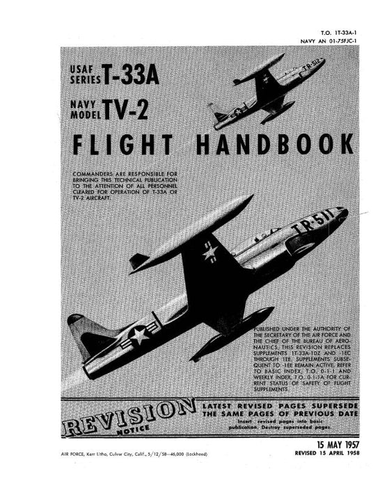 Lockheed T-33A 1957 Flight Handbook (1T-33A-1)