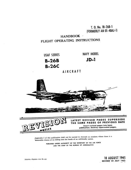 McDonnell Douglas B-26B, B-26C USAF, JD-1 Navy Flight Handbook (1B-26B-1)